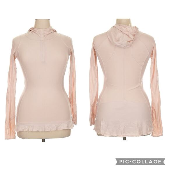 Lululemon Active Light Weight Pink Long Sleeve Shirt With Hood - Picture 1 of 5